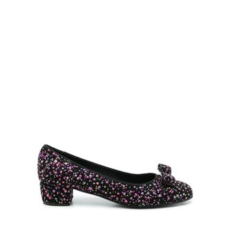 Ferragamo Vara Sequin-Embellished Pumps