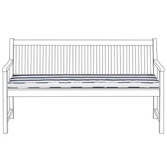 Beliani Beliani - Coj&iacute;n De Asiento Para Exterior Colch&oacute;n Para Banco Resistente Al Agua Poli&eacute;ster Azul Y Blanco 152 X 54 Cm Jard&iacute;n Vivara