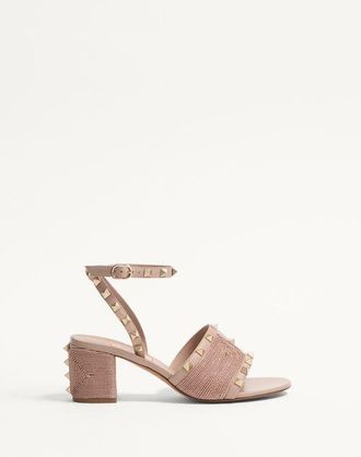 Valentino Garavani Rockstud Calfskin Sandal With Cornely Embroidery 60Mm Wo