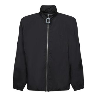 J.W.Anderson Light Jackets, male, Black, Size: M Black Nylon Zip Jacket