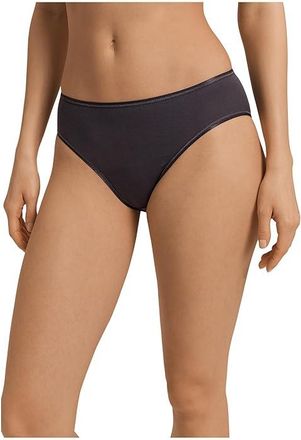 Hanro Cotton Seamless Hi-Cut Full Brief 1626 Womens Underwear Black Pearl : XL, Cotton/Satin