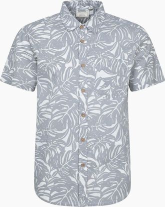 Mountain Warehouse Mens Mountain Warehouse Mens Tropical Short-Sleeved Shirt - Grey - Size: 46/Regular