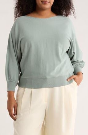 Max Studio Dolman Elbow Sleeve Sweater in Seamist at Nordstrom Rack, Size 2X