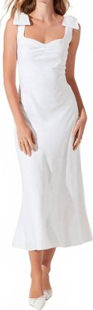 Astr Kateleya Bow Detail Midi Dress In White