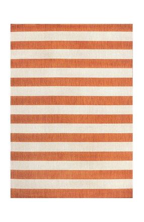 Jonathan Y Designs Negril Two-Tone Wide Stripe Indoor/Outdoor Area Rug in Orange/beige at Nordstrom, Size 3Ft 0In X 5Ft 0In