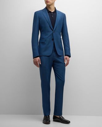 Giorgio Armani Mens Solid Wool-Blend Suit