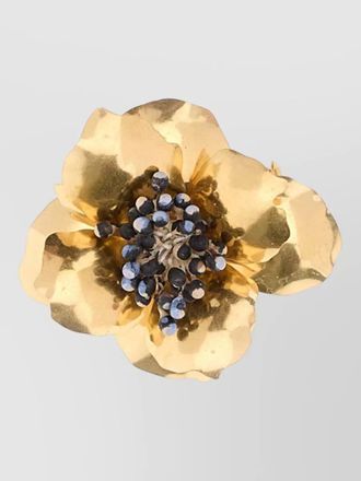 Valentino Garavani floral brooch with embellished center small