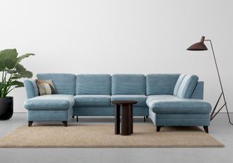 HOME AFFAIRE Wohnlandschaft »Trelleborg U-Form« wahlweise mit Bettfunktion und Bettkasten, inkl. Federkern-Polsterung