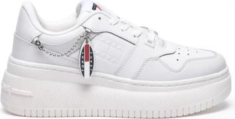 Tommy Jeans Retro Basket Flatform - Dames - Sneakers - Wit - 39 EU - Leer - Schoenen