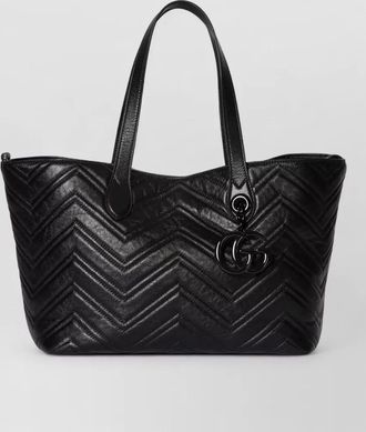 Gucci chevron quilted tote bag double handles