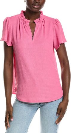 Jones New York Seabreeze Crinkle Flutter Top