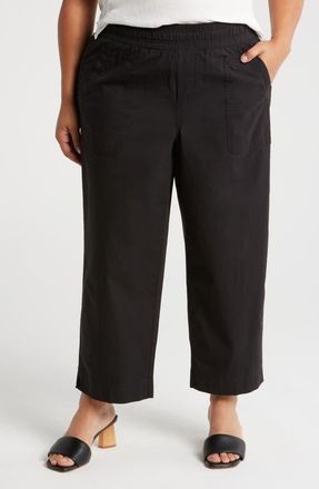 Wit & Wisdom Skyrise Patch Pocket Straight Leg Pants in Black at Nordstrom, Size 1X