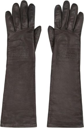 Maison Margiela MM6 leren handschoenen met reli&euml;flogo
