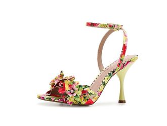 Blue by Betsey Johnson Hilley Womens Sandals Green Floral : 9.5 M, Faux Leather