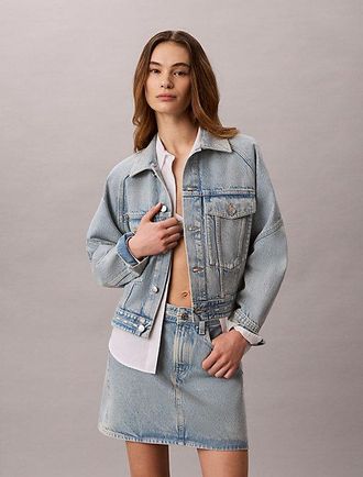 Calvin Klein Boxy Logo Tape Denim Jacket