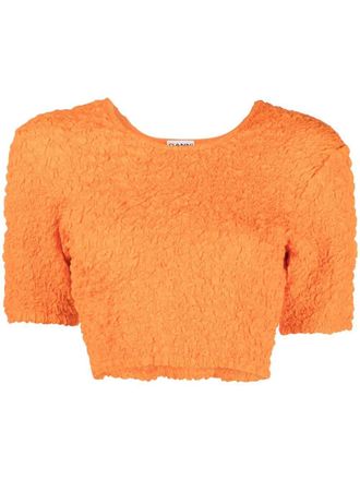 Ganni Top crop - Arancione