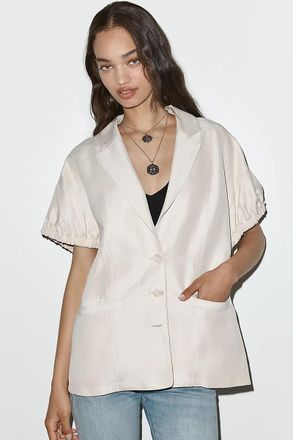 Maeve Puff-Sleeve Blazer Jacket