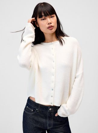 Twik Womens Roll-edge Cardigan Sweater