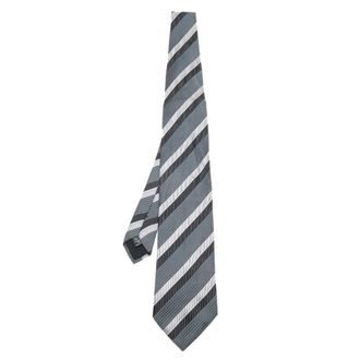 HUGO BOSS Boss By Hugo Boss Grey Striped Silk Jacquard Tie