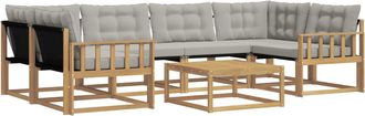 vidaXL Conjunto De Sof&aacute;s De Exterior 7 Uds. Blanco Y Gris Claro Vidaxl