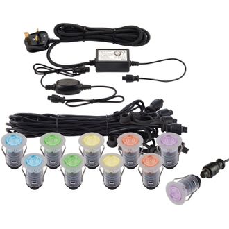 Loops Recessed Decking IP67 Smart Guide Light Kit - 10 x 0.75W RGB LED Module