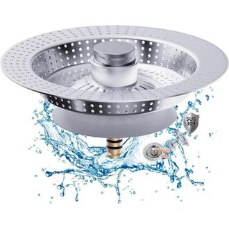 OEM Tap&oacute;n Y Colador Para Fregadero De Cocina, 3 En 1, De Acero Inoxidable, Para Fregadero, Accesorio Ideal Para Fregadero, Protector Para Rejilla De Frega