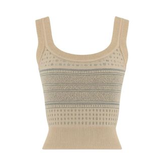 Ermanno Scervino Sleeveless Tops, female, Multicolor, Size: XS Knit Tank Top