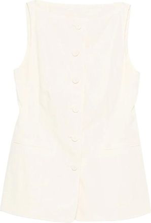 Mark Kenly Domino Tan Buttoned Waistcoat