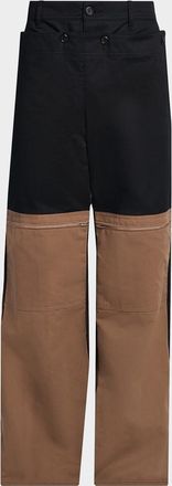 Marni Men & apos;s Contrast Trim Technical Gabardine Cargo Pants