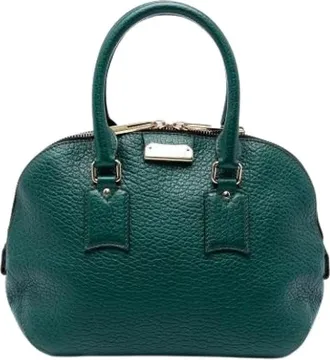Burberry Pre-owned Handbags, female, Green, Size: ONE SIZE Pre-owned Orchard Bowling Bag