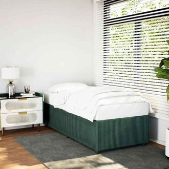 vidaXL Estructura De Cama Sin Colch&oacute;n Terciopelo Verde Oscuro 90x200cm Vidaxl