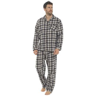 KAV Mens Pyjamas Set - 100% Cotton Mens Nightwear | Soft, Comfortable Pajamas for Men | Perfect Loungewear, PJs, or Christmas Family Pyjama Set | Machine 