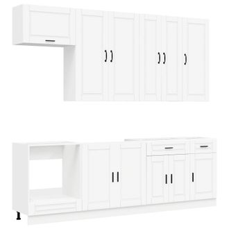vidaXL Unidad De Cocina Porto 8 Uds. Blanco Madera De Ingenier&iacute;a Vidaxl