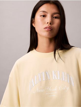 Calvin Klein Jeans Calvin Klein Womens Heritage Classic Boxy T-Shirt - Yellow - XL