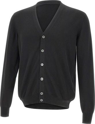 Gran Sasso V-hals vest - Heren - Vesten - Zwart - M - Katoen - Truien & Vesten