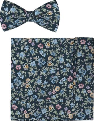 Olymp Fliege OLYMP, Herren, marine, Web, Baumwolle, Fliegen Fliege, Fliege/Einstecktuch Set