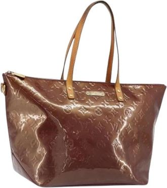 Louis Vuitton Pre-owned Vintage Patent Leather Tote Bag - Dames - Vintage Shopper - Bruin - ONE Size - Leer - Vintage