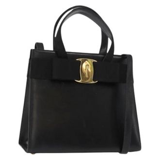 Ferragamo Pre-owned Handbags, female, Black, Size: ONE SIZE Pre-owned Leather handbags