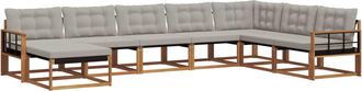 vidaXL Conjunto De Sof&aacute;s De Exterior 8 Uds. Gris Natural Y Claro Vidaxl
