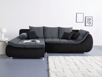Inosign Ecksofa »Imola, elegant und modern, aktuelle Steppung im Sitz, bequem, L-Form« frei im Raum stellbar, wahlweise mit Bettfunktion und Bettkasten