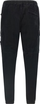 Stone Island Garment-Dyed Stretch Twill Cargo Pants - Black