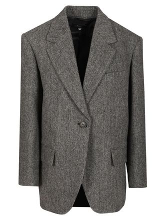 Max Mara Oversized Wool Blazer Giacche Grey-Donna