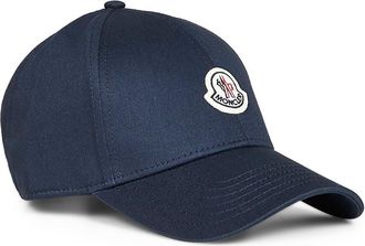 Moncler Mens Baseball Cap Navy Blue Cotton Gabardine Hat