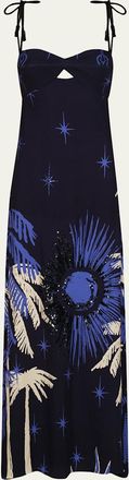 Johanna Ortiz Dancing With The Shadows Embroidered Sleeveless Maxi Dress