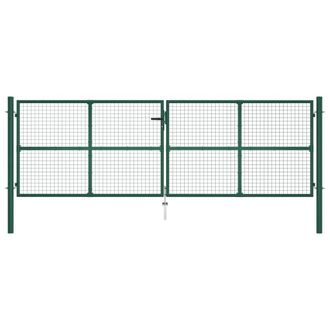 Berkfield Home Mesh Garden Gate Steel 390x125 cm Green