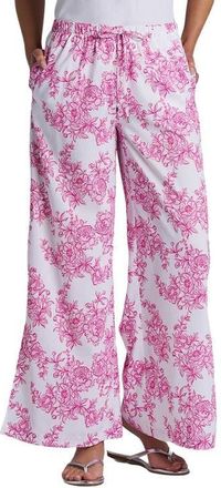 Coolibar Womens Lynsu Wide Leg Pants with Overlap Detail, UPF 50+ Sun Protection in Fuchsia Pink at Nordstrom, Size Xx-Large