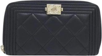 Chanel Pre-owned Wallets, female, Black, Size: ONE SIZE Pre-owned Leather Wallet