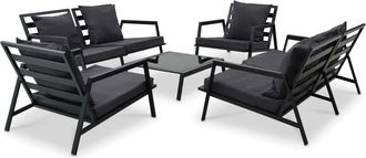 vidaXL Muebles De Jard&iacute;n 5 Pzas Y Cojines De Aluminio Gris Oscuro Vidaxl