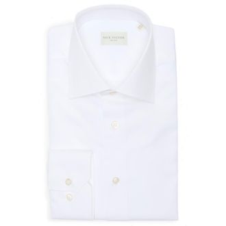 Jack Victor Superior Twill Dress Shirt in White at Nordstrom, Size 17.5 - 34