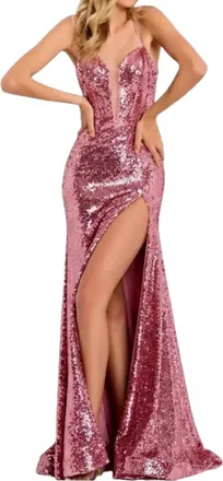 Jovani Adrienne Long Formal Prom Dress Gown In Pink